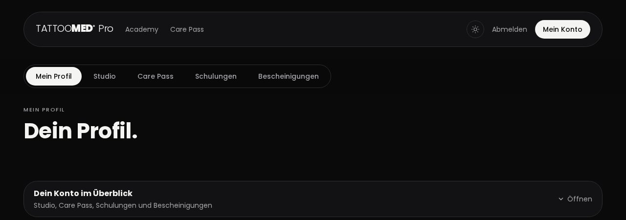 Seite Mein Profil